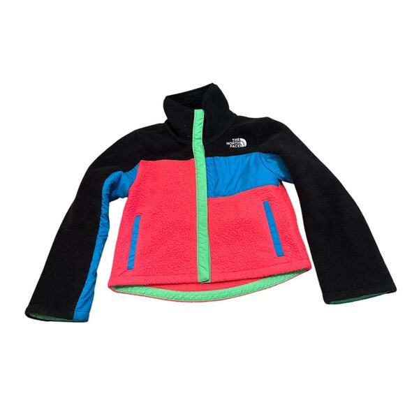 The North Face Kids Fleece Mashup Jacket Snap Front Colorblock Size 7/8 - Picture 1 of 4